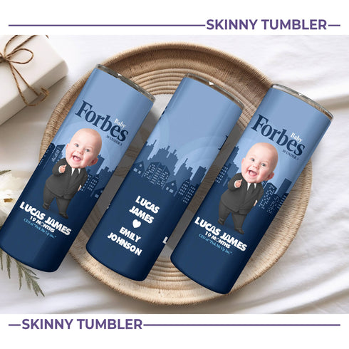 Personalized Baby Tumbler – Vogue, Elle & Forbes Parody | Custom Photo, Name & Funny Title